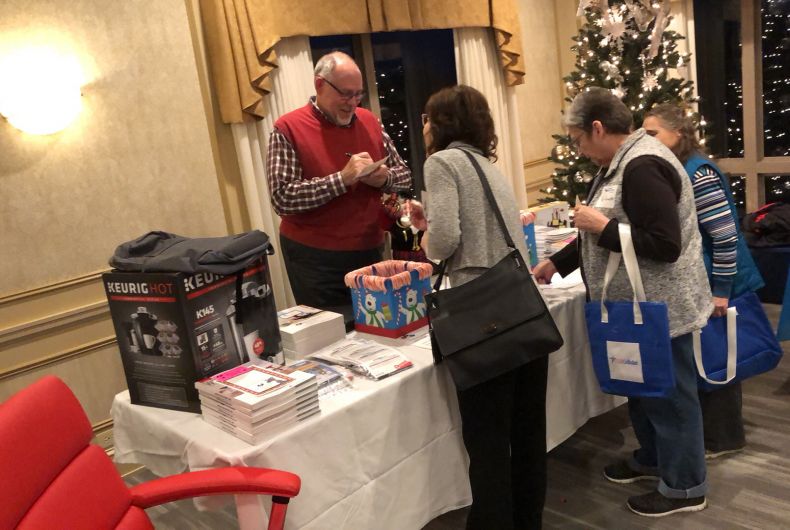A booth at the Holiday Showcase