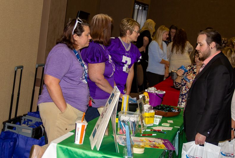 A booth at the teacher's appreciation