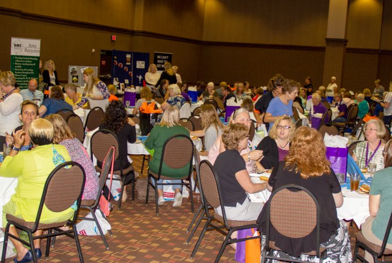The teacher's appreciation in a conference hall