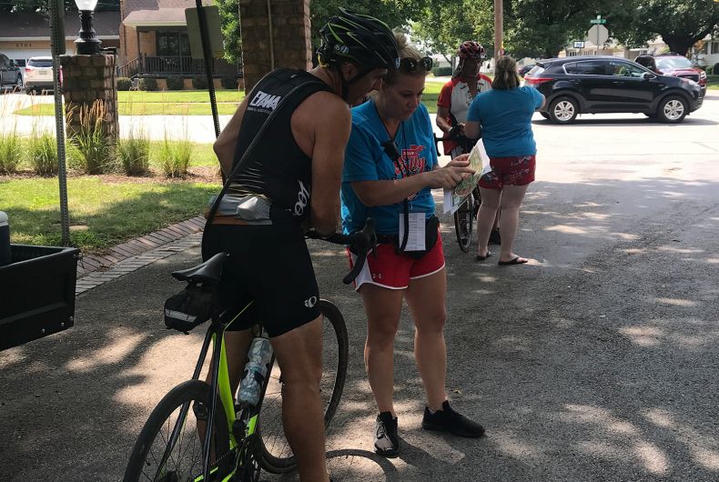Volunteers at a bike event