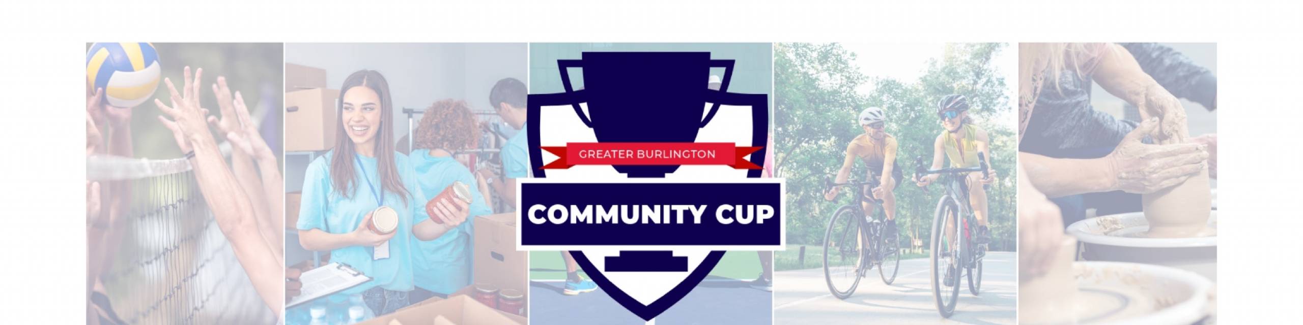 Group of photos of people doing activities in the community.