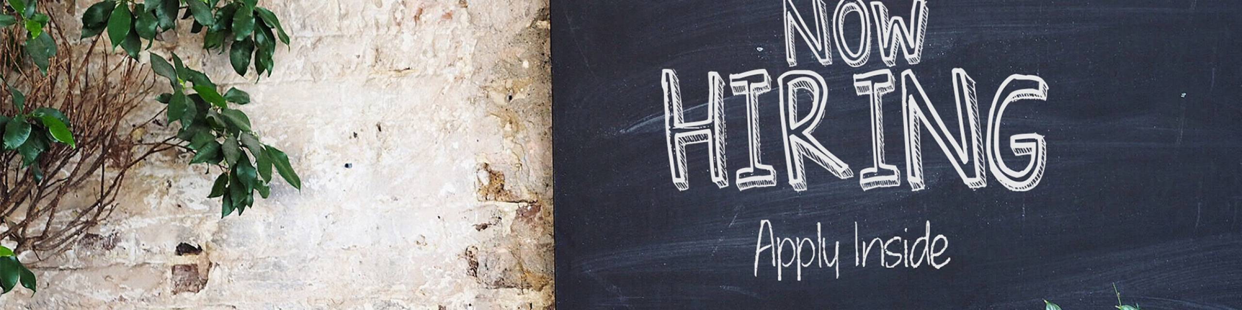 Now hiring sign